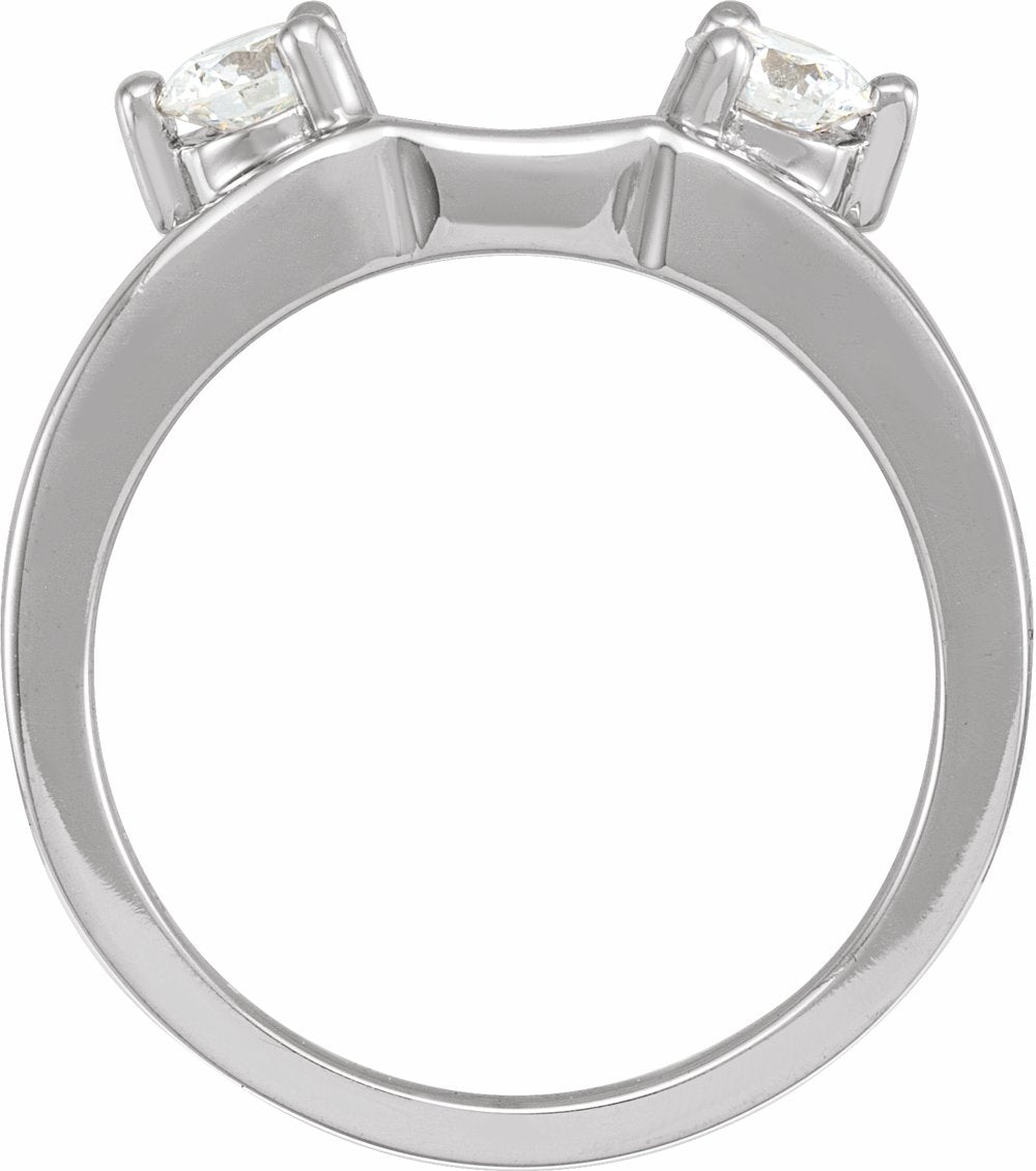 14K White Gold 1/2 CTW Natural Diamond Wrap-Style Ring Enhancer