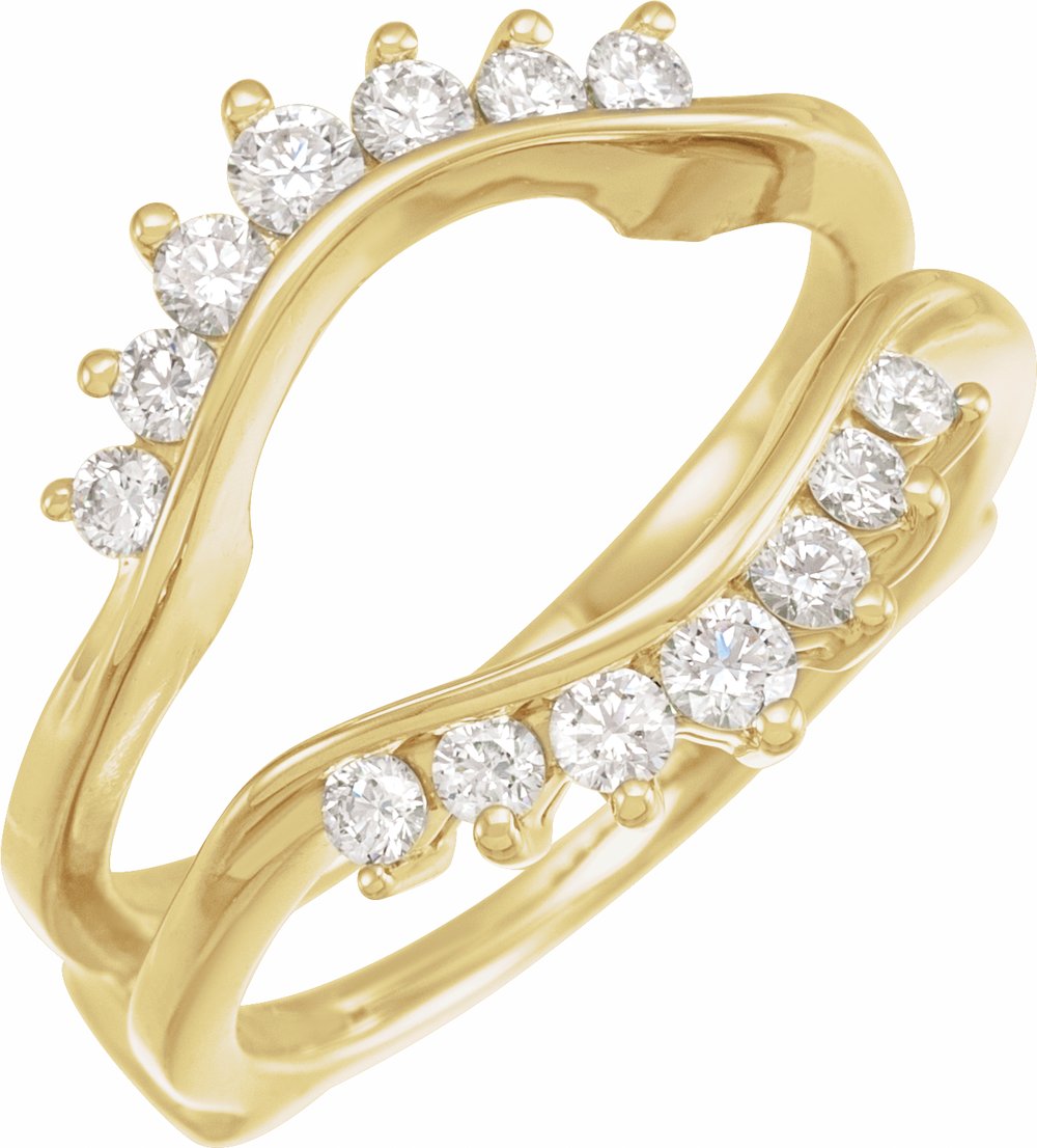 14K Yellow 1/2 CTW Natural Diamond Ring Guard