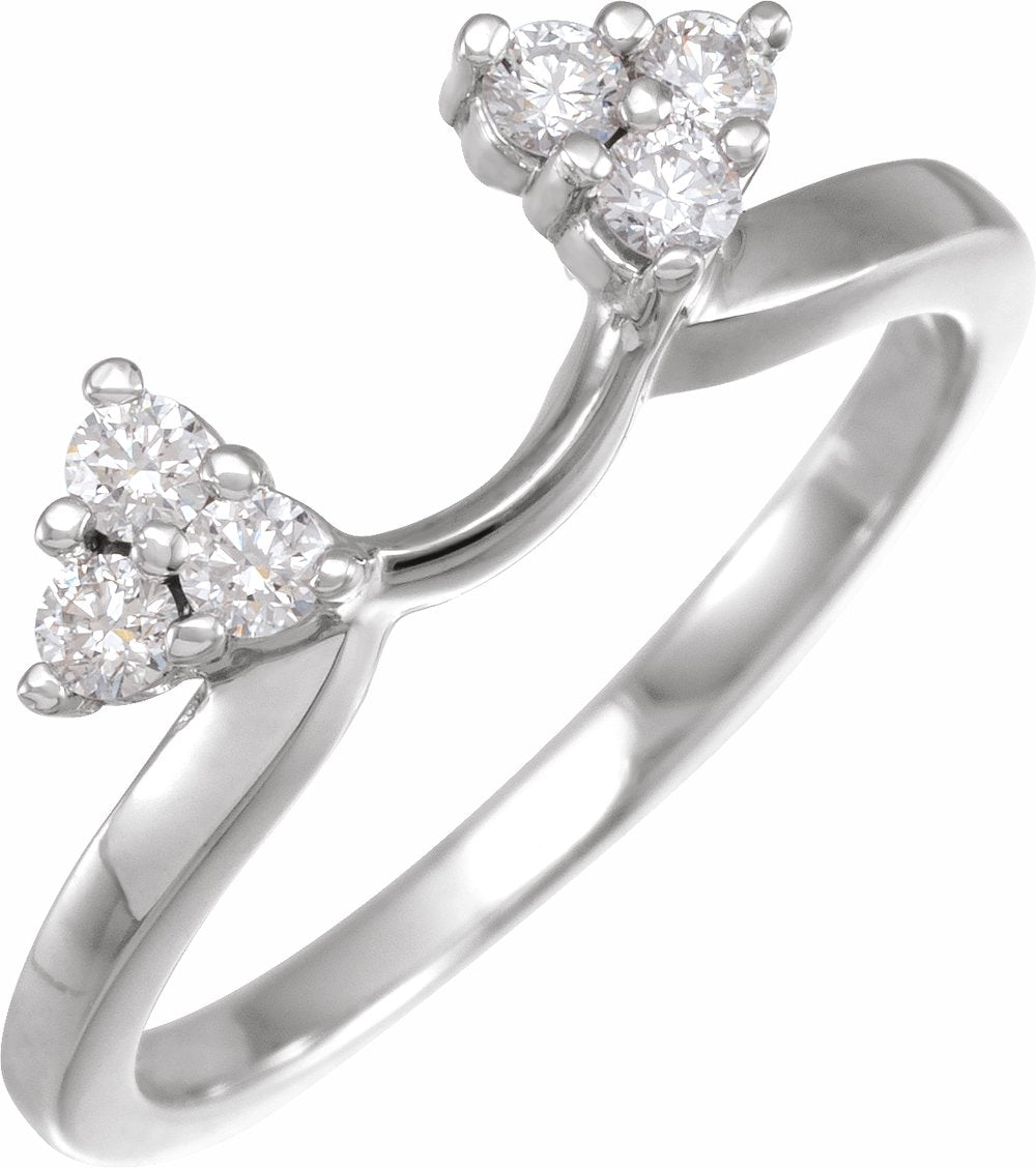 14K White Gold 1/4 CTW Natural Diamond Wrap-Style Enhancer Ring