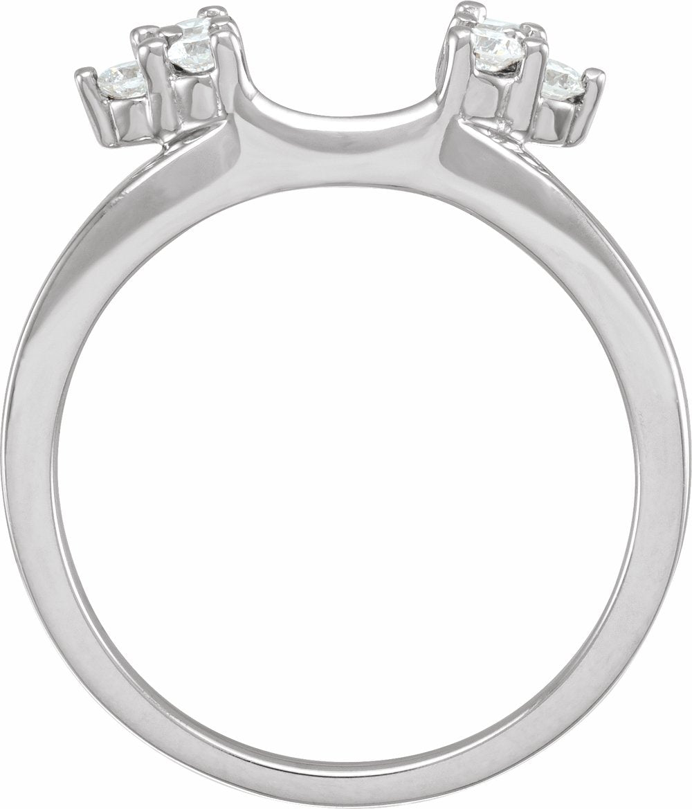 14K White Gold 1/4 CTW Natural Diamond Wrap-Style Enhancer Ring