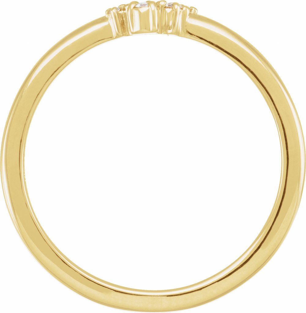 14K Yellow Gold .04 CTW Rose-Cut & Faceted Natural Diamond Stackable Ring