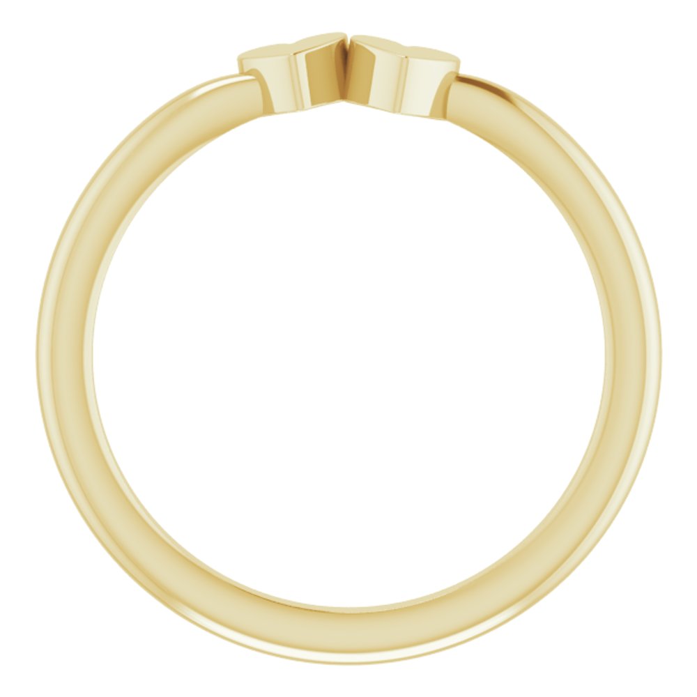 14K Yellow Gold 2-Heart Family Engravable Ring