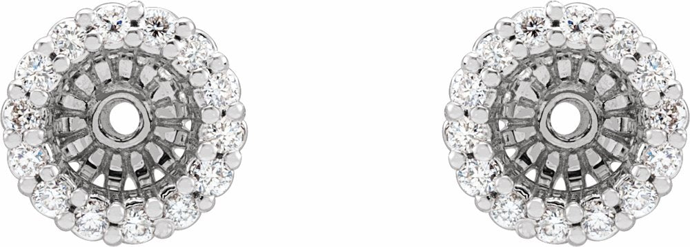 14K White Gold 1/6 CTW Natural Diamond Earring Jackets with 4.1 mm ID