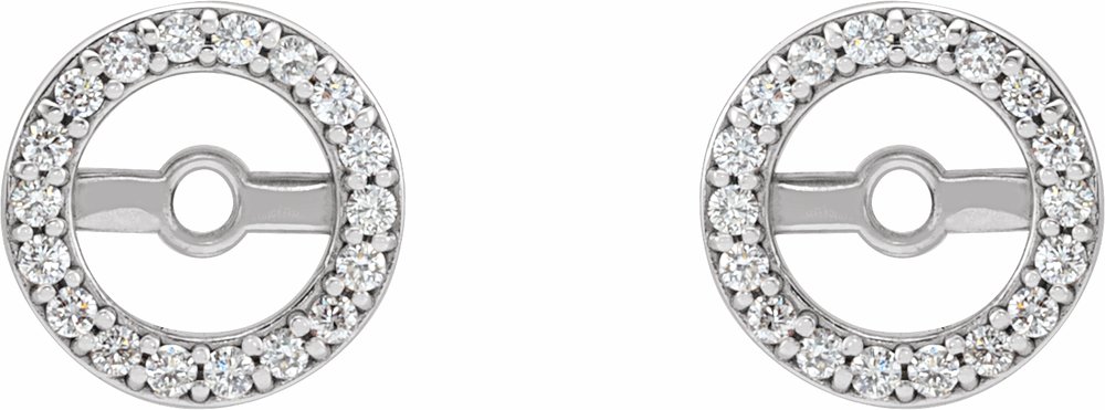 14K White Gold .08 CTW Natural Diamond Earring Jackets with 4.6 mm ID