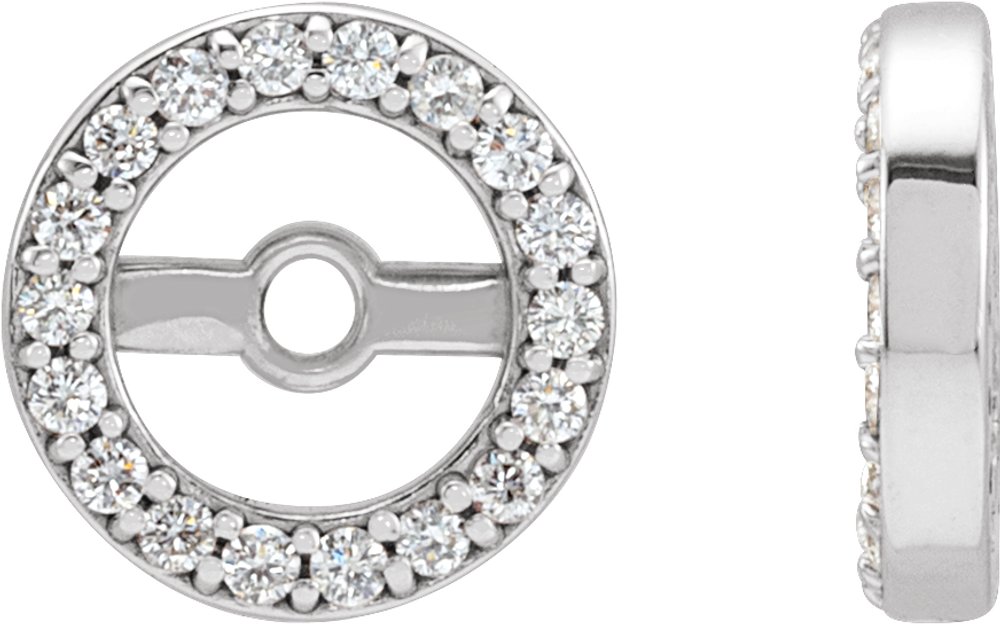 14K White Gold .08 CTW Natural Diamond Earring Jackets with 4.6 mm ID