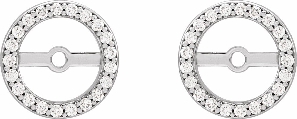 14K White Gold 1/10 CTW Natural Diamond Earring Jackets with 6.1 mm ID
