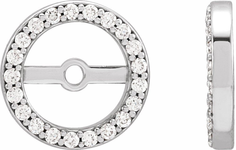 14K White Gold 1/10 CTW Natural Diamond Earring Jackets with 6.1 mm ID