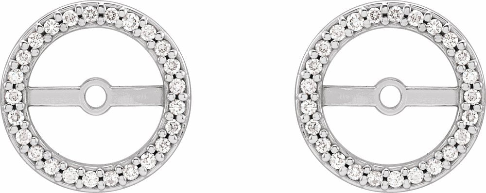 14K White Gold 1/8 CTW Natural Diamond Earring Jackets with 7 mm ID