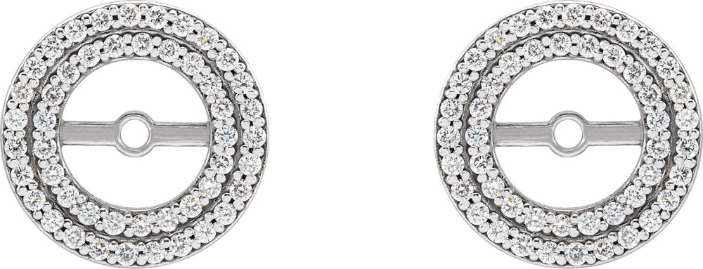 14K White Gold 1/5 CTW Diamond Earring Jackets