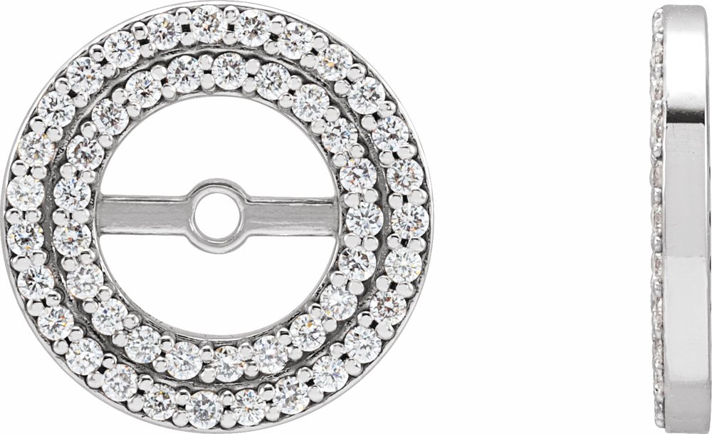 14K White Gold 1/5 CTW Diamond Earring Jackets
