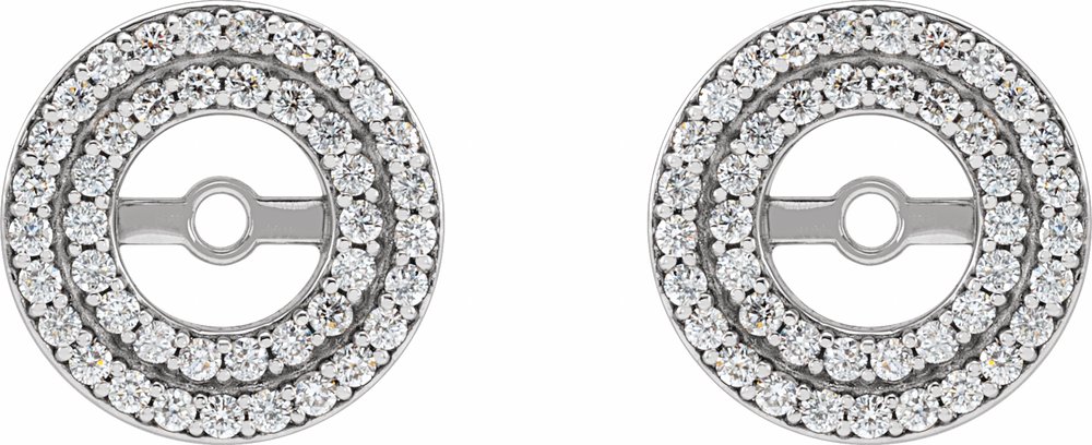 14K White Gold 1/4 CTW Diamond Earring Jackets