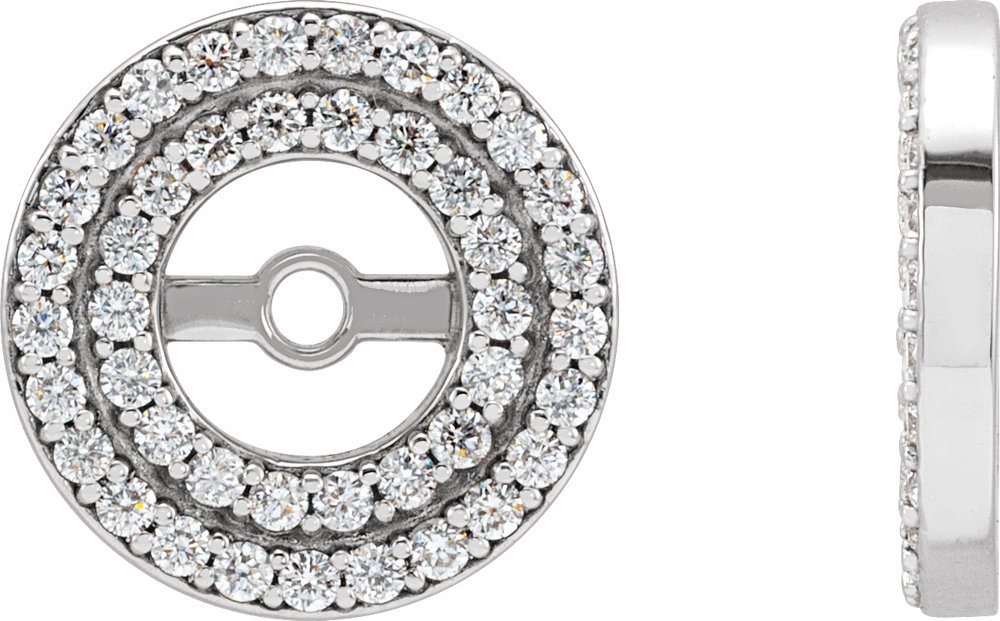 14K White Gold 1/4 CTW Diamond Earring Jackets