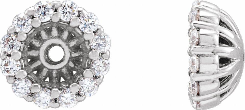 14K White Gold 1/8 CTW Natural Diamond Earring Jackets with 3.6 mm ID