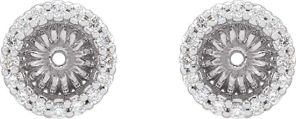 14K White Gold 1/6 CTW Natural Diamond Earring Jackets with 4.6 mm ID