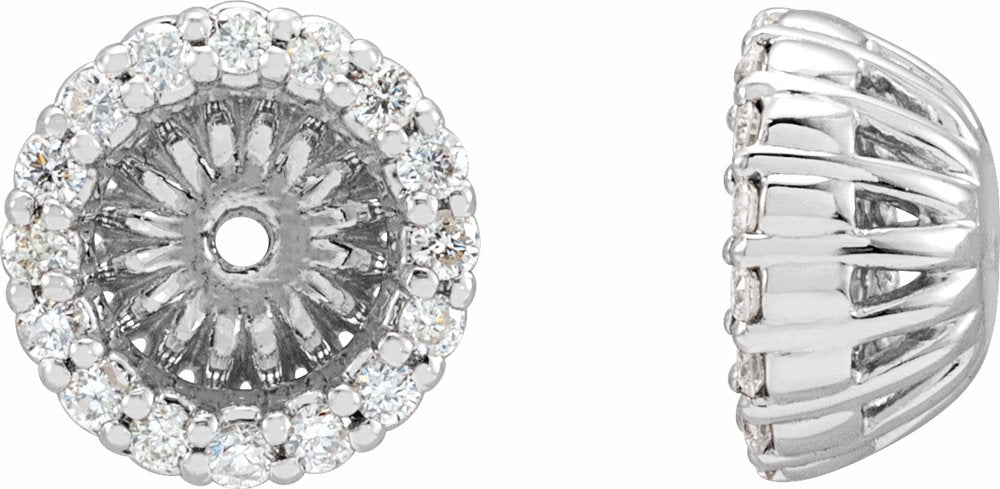 14K White Gold 1/6 CTW Natural Diamond Earring Jackets with 4.6 mm ID