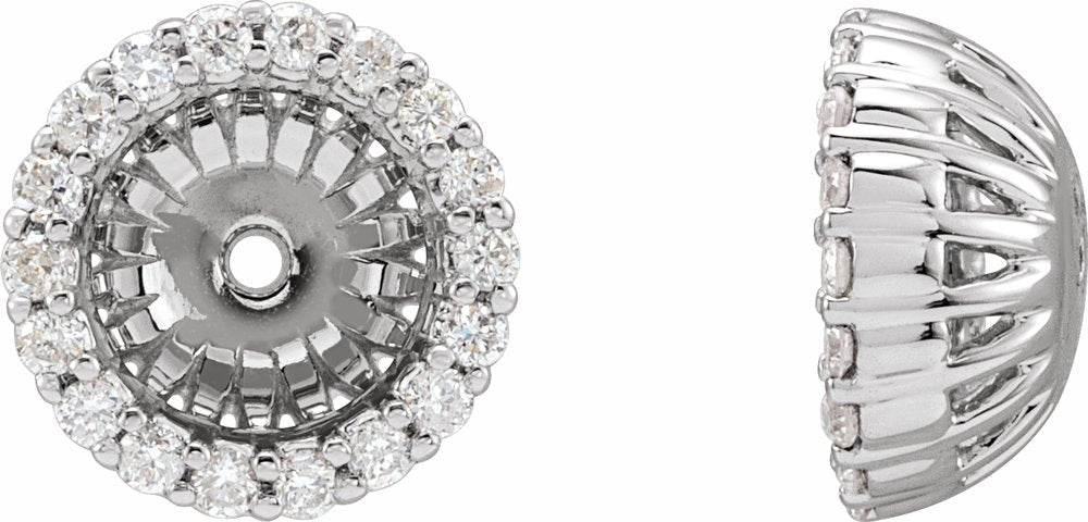 14K White Gold 1/5 CTW Diamond Earring Jackets with 6.1 mm ID