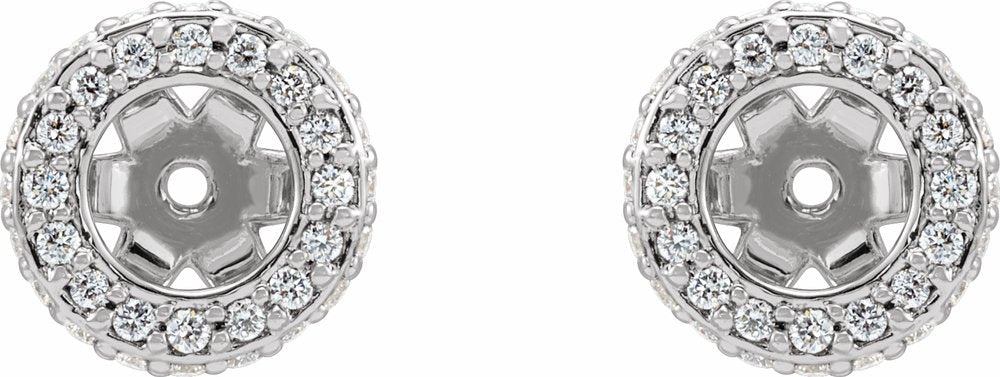 14K White Gold 1/5 CTW Natural Diamond Earrings Jacket
