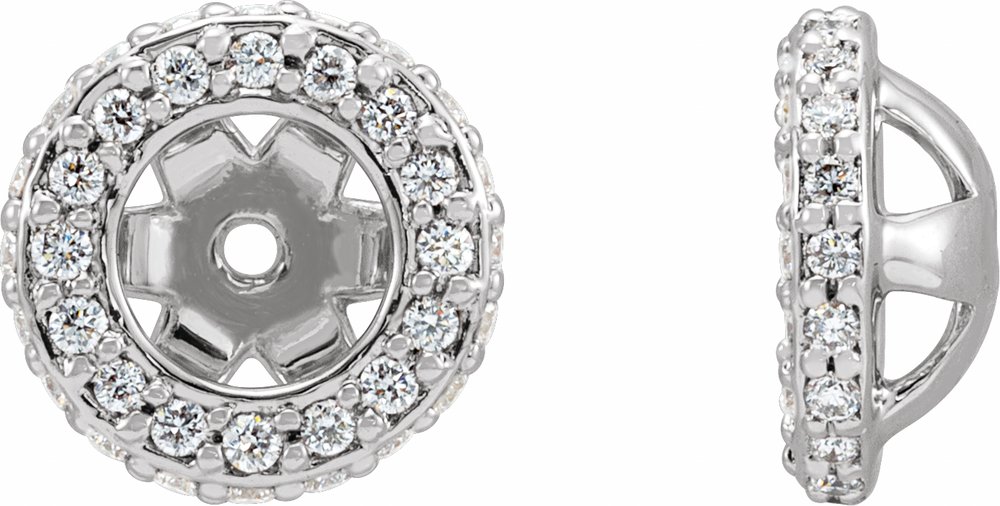 14K White Gold 1/5 CTW Natural Diamond Earrings Jacket