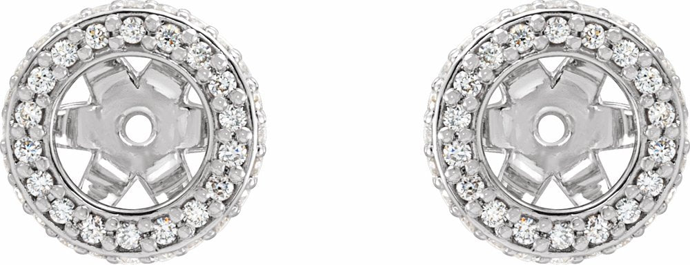 14K White Gold 1/4 CTW Natural Diamond Earrings Jacket