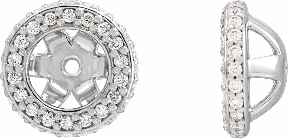 14K White Gold 1/4 CTW Natural Diamond Earrings Jacket