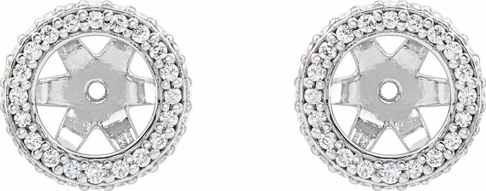 14K White 1/5 CTW Natural Diamond Earrings Jacket