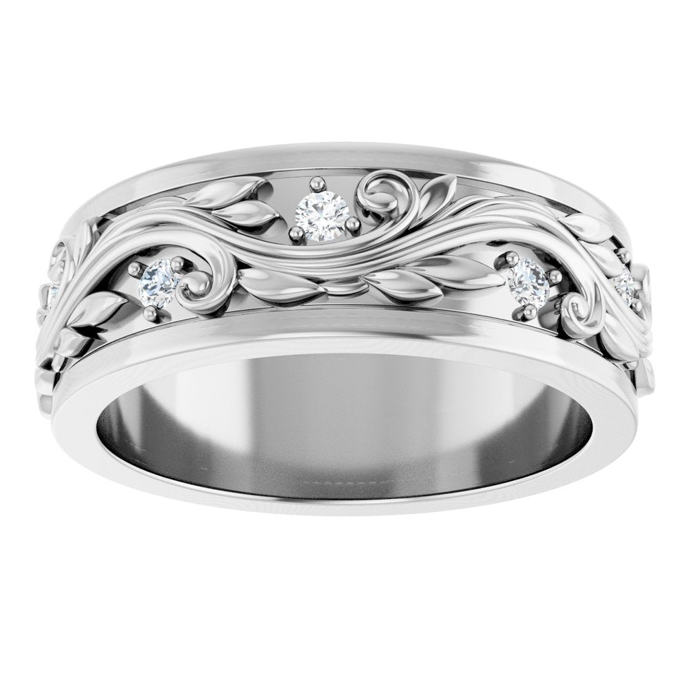 14K White Gold 1/4 CTW Natural Diamond Band Size 7