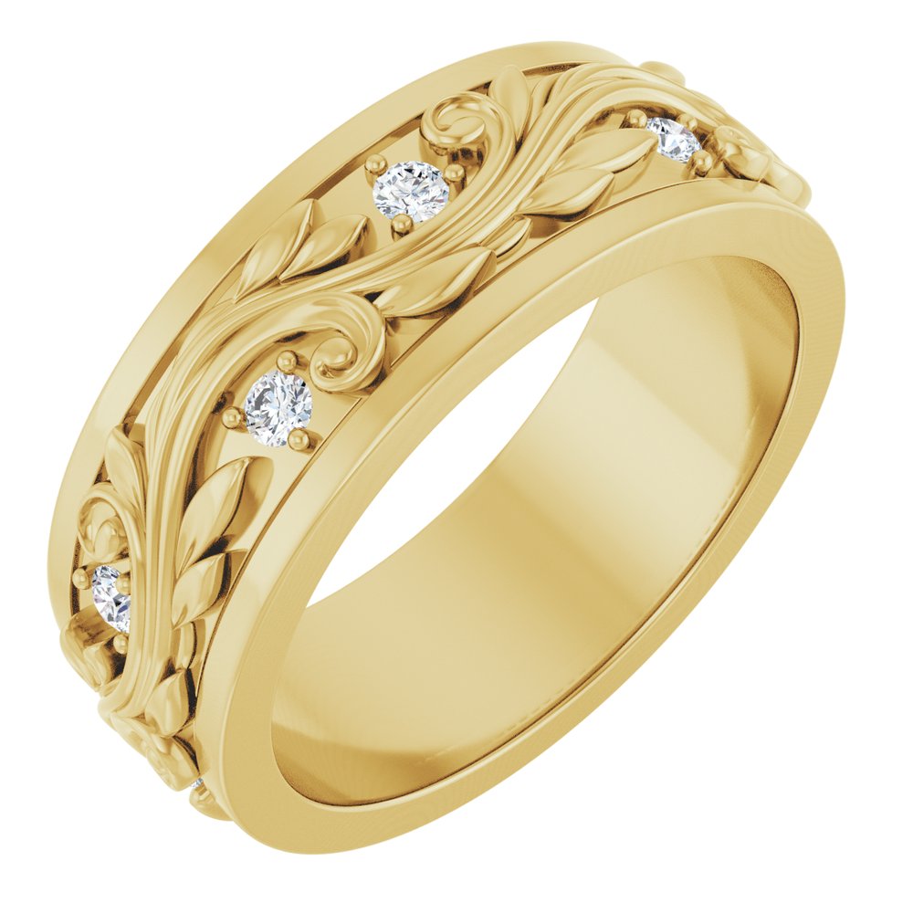 14K Yellow Gold 1/4 CTW Natural Diamond Band Size 7