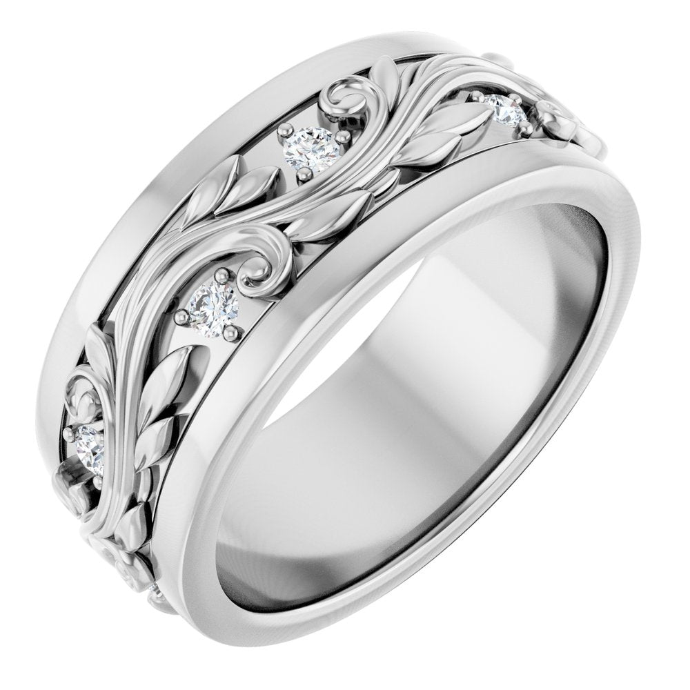 14K White Gold 1/4 CTW Natural Diamond Band Size 7