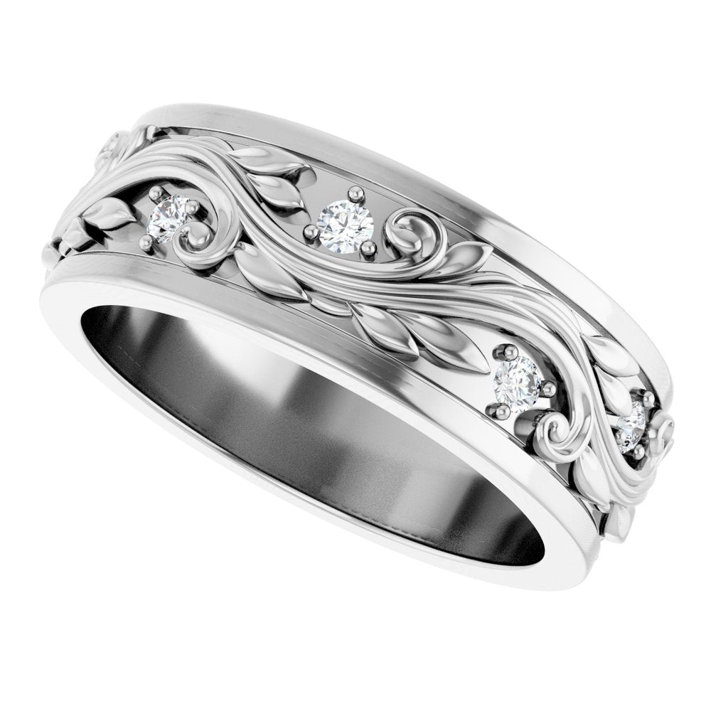 14K White Gold 1/4 CTW Natural Diamond Band Size 7