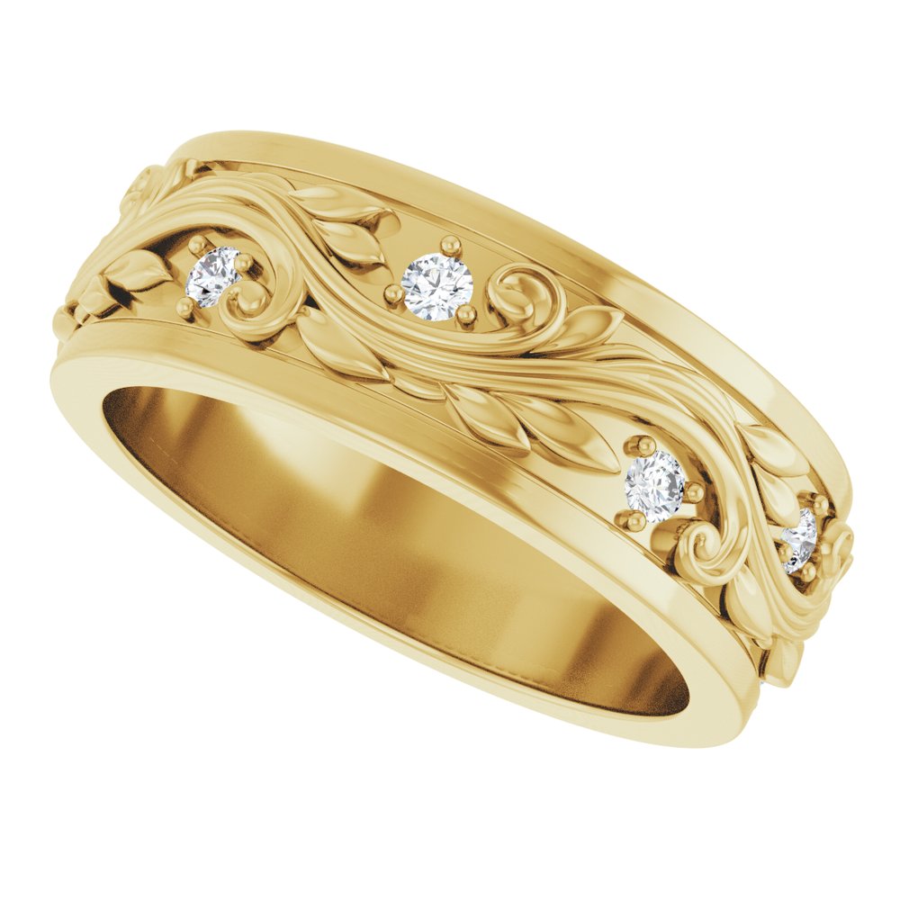 14K Yellow 1/4 CTW Natural Diamond Band