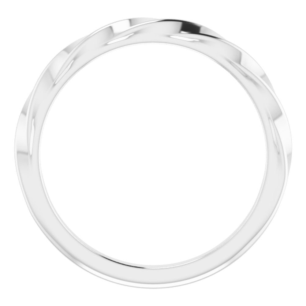 14K White Gold Twisted Stackable Ring