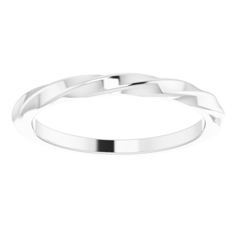 14K White Gold Twisted Stackable Ring