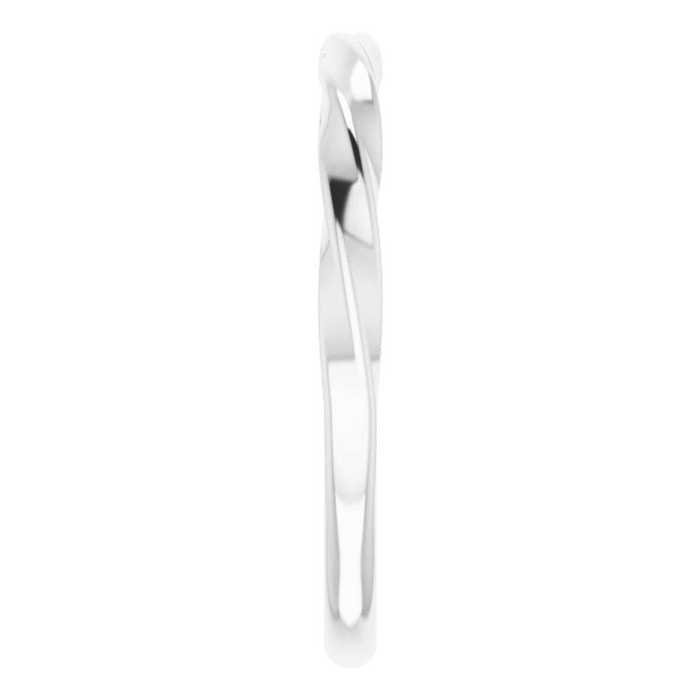 14K White Gold Twisted Stackable Ring
