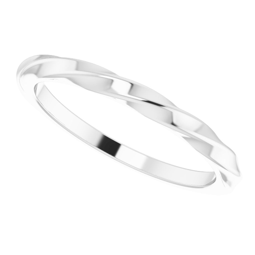 14K White Gold Twisted Stackable Ring