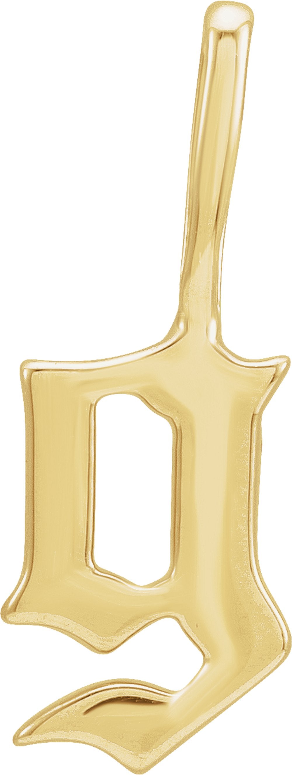 14K Yellow Gold Gothic Initial G Charm/Pendant