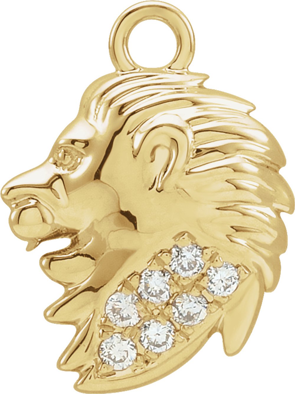 14K Yellow Petite Pavé™ .03 CTW Natural Diamond Leo Dangle