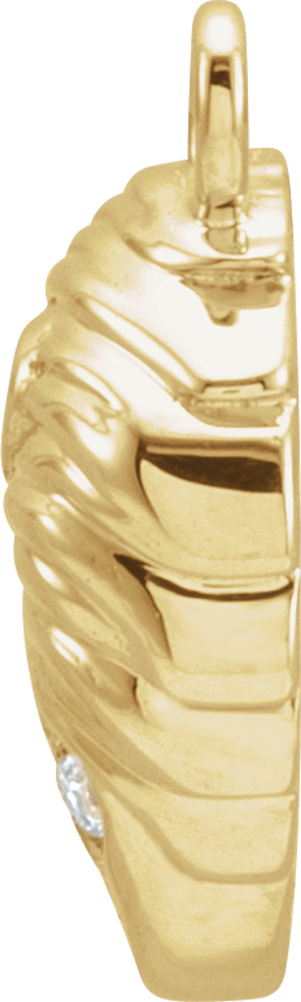 14K Yellow Petite Pavé™ .03 CTW Natural Diamond Leo Dangle