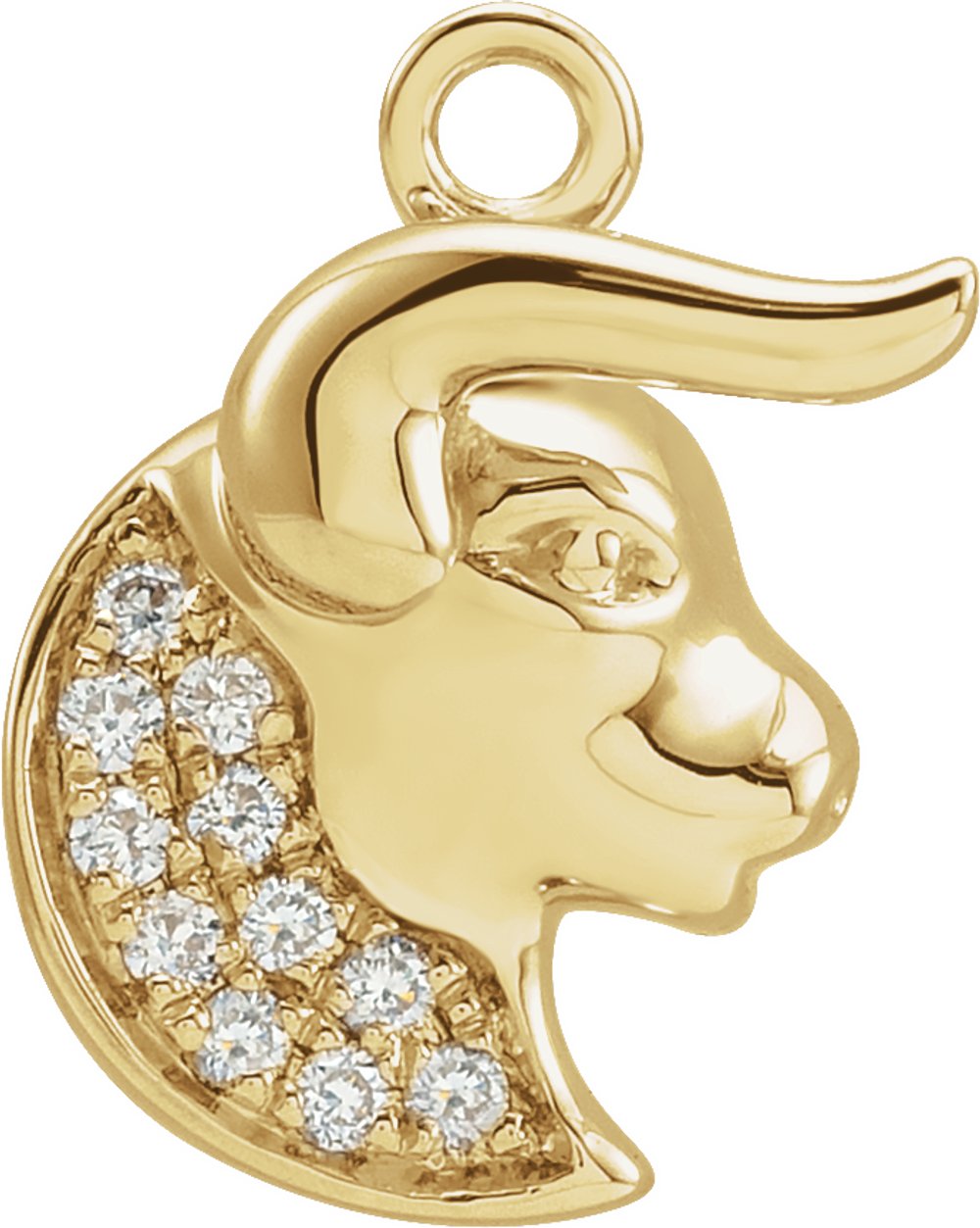 14K Yellow Petite Pavé™ .04 CTW Natural Diamond Taurus Dangle