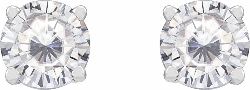 14K White Gold 5 mm Stuller Lab-Grown Moissanite Earrings