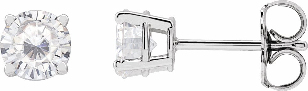 14K White Gold 5 mm Stuller Lab-Grown Moissanite Earrings