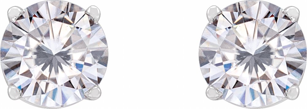 14K White 5.5 mm Stuller Lab-Grown Moissanite Stud Earrings
