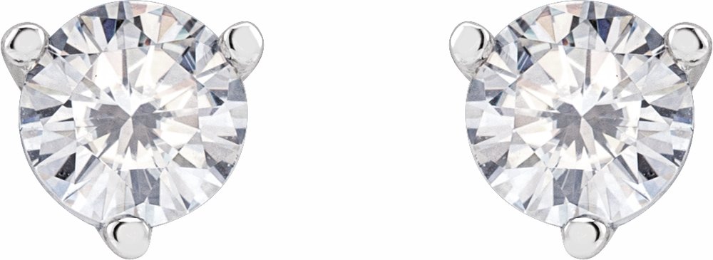 14K White 4.5 mm Round Stuller Lab-Grown Moissanite™ Earrings