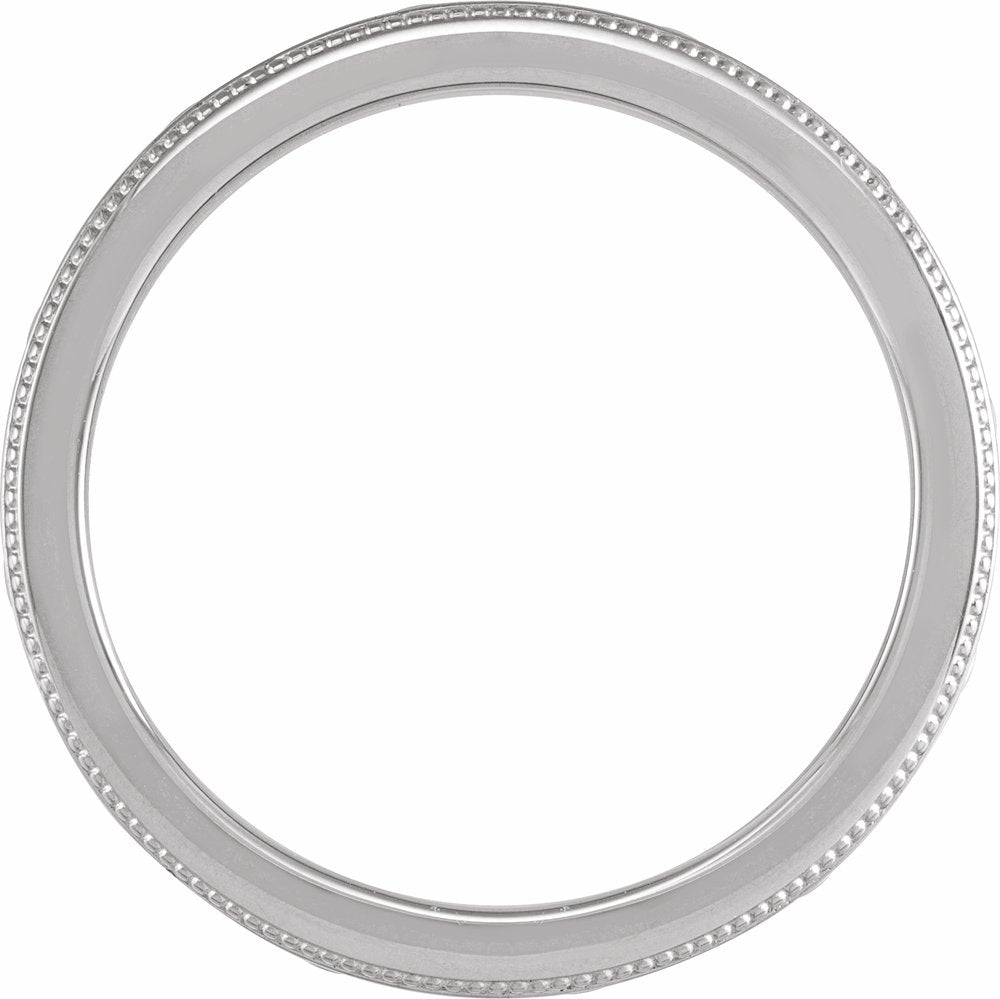 Sterling Silver 6 mm Milgrain Celtic-Inspired Flat Band Size 10