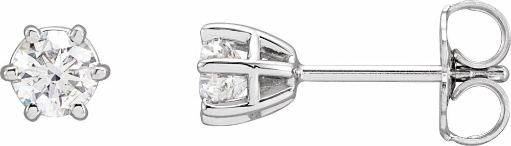 14K White Gold 1/2 CTW Natural Diamond Stud Earrings