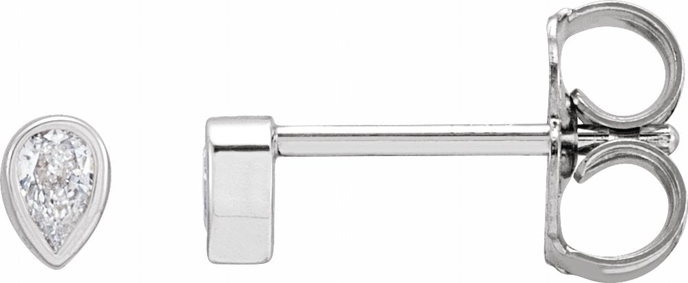 14K White Gold 1/10 CTW Natural Diamond Bezel-Set Earrings
