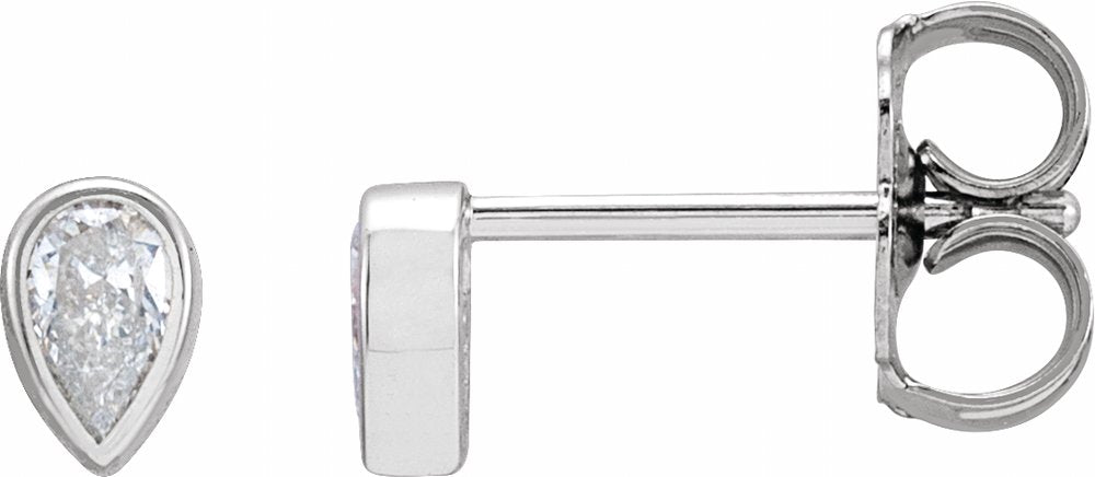 14K White Gold 1/5 CTW Lab-Grown Diamond Bezel-Set Earrings