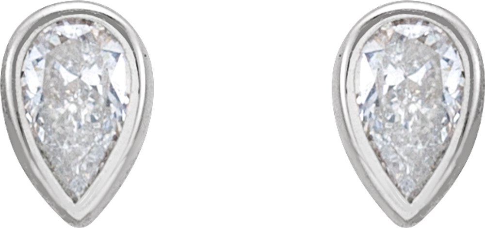 14K White 1/5 CTW Natural Diamond Bezel-Set Earrings