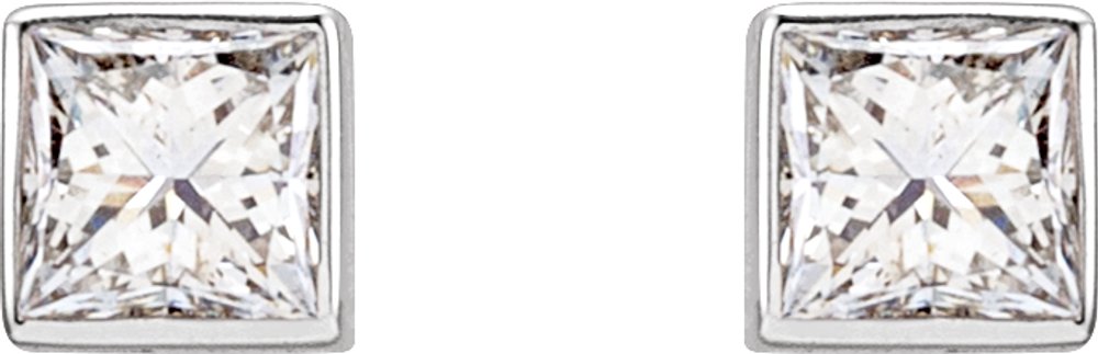 14K White 5/8 CTW Lab-Grown Diamond Bezel-Set Earrings