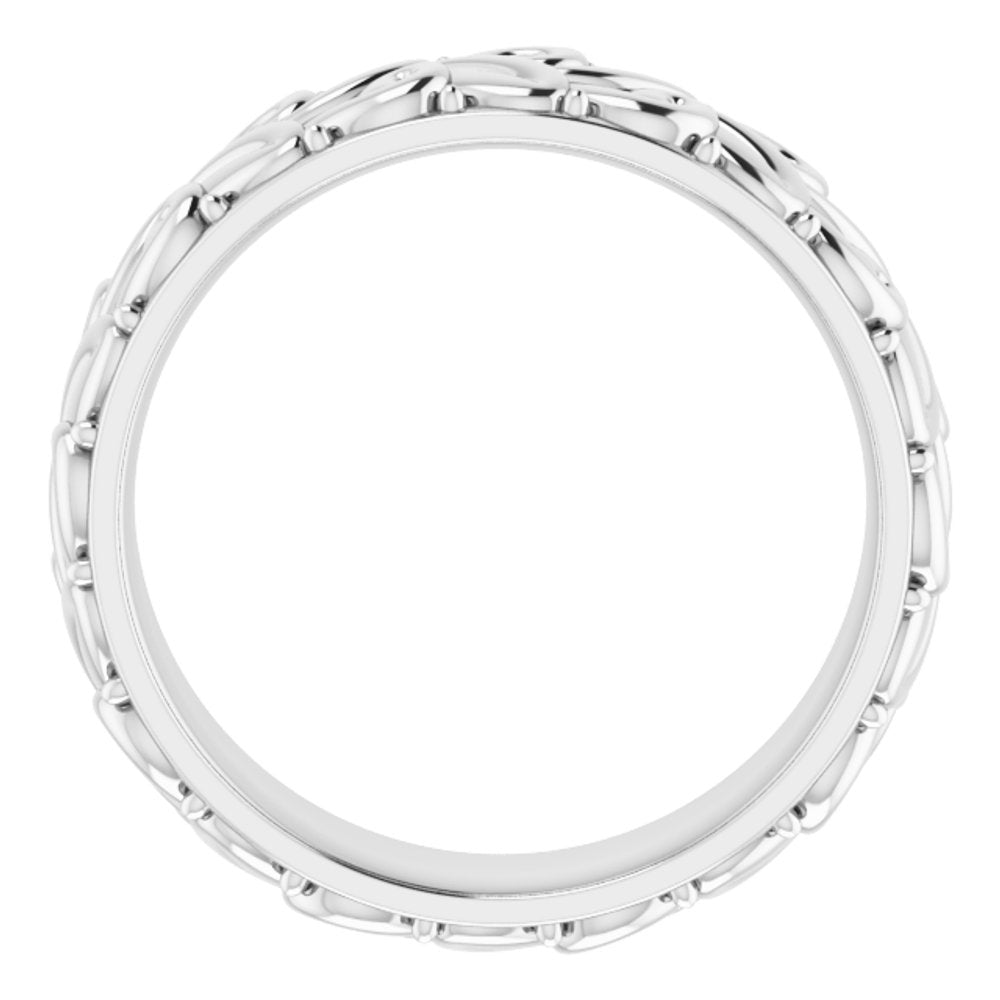 Sterling Silver 5 mm Floral Band Size 5.5