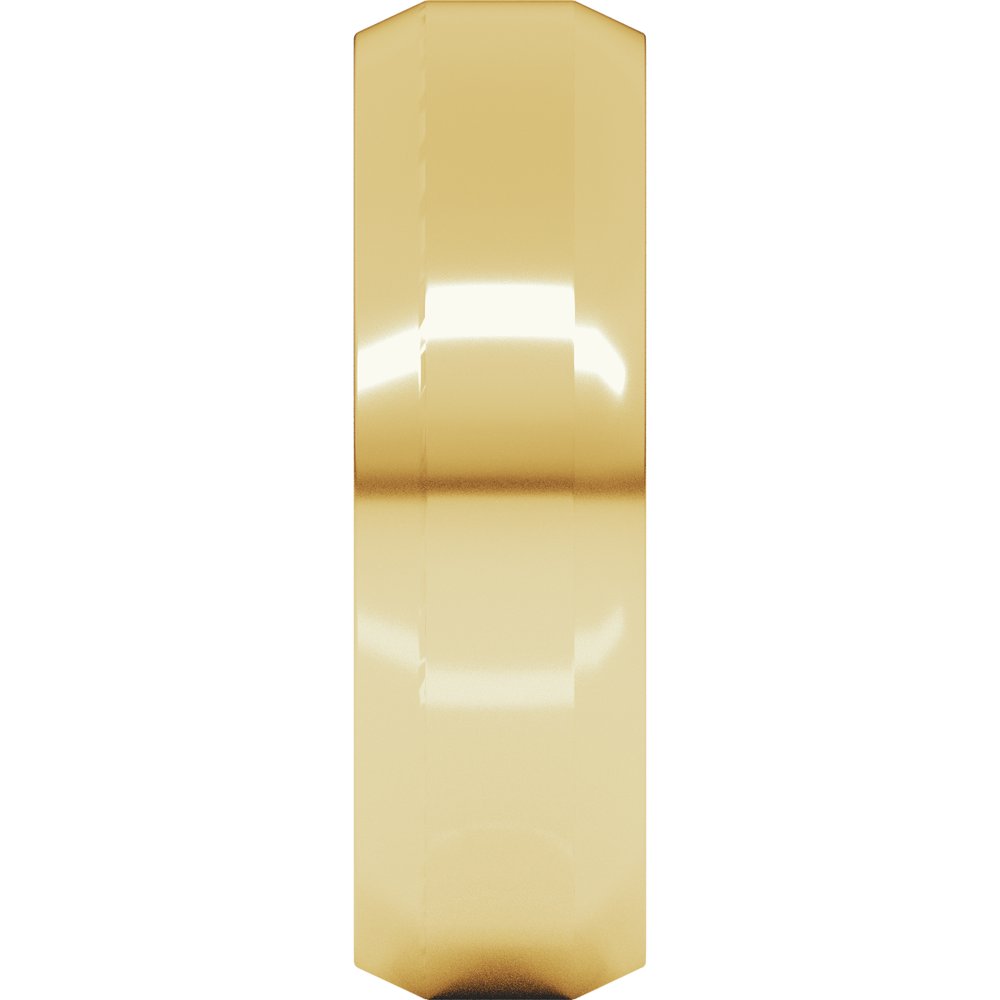 14K Yellow Gold 6 mm Lightweight Beveled-Edge Comfort-Fit Flat Band Size 6